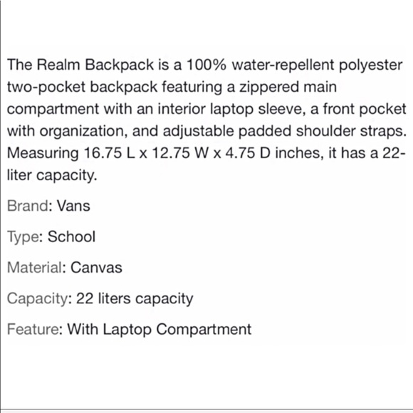 1 Left 5⭐️Rated NWT Vans Black Floral Backpack - Picture 8 of 8